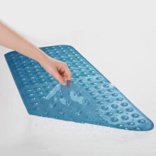 (38x70 CM, Light Blue) Extra Large Bath Mat Non Slip Bathtub Strong Suction Anti-Mold Rubber Shower Mats