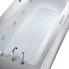 (40x100 CM, Crystal) Extra Large Bath Mat Non Slip Bathtub Strong Suction Anti-Mold Rubber Shower Mats