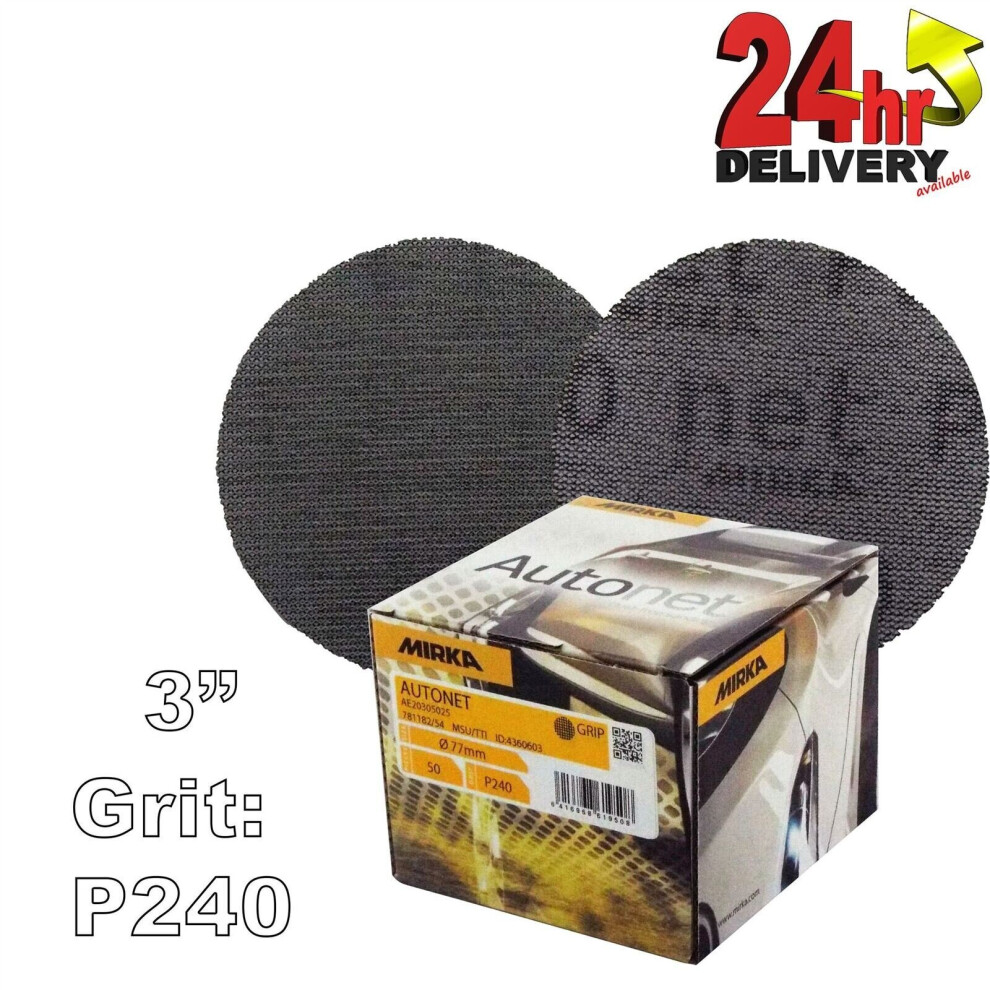 Mirka Autonet 77Mm 3" Sanding Mesh Disc P240 X50 6416868619508
