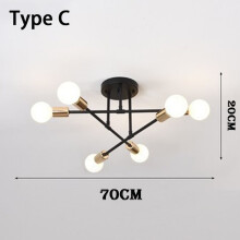 (6 heads C) Chandeliers Light Hanging Lamps Pendant Ceiling Led Chandelier Lamp Dinning Room Luxury Retro Lighting