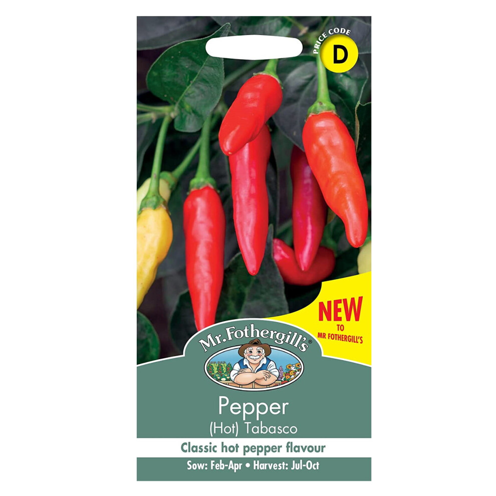 Pepper Seeds Grow Your Garden Vegetables (Hot) Tabasco Mr Fothergill's