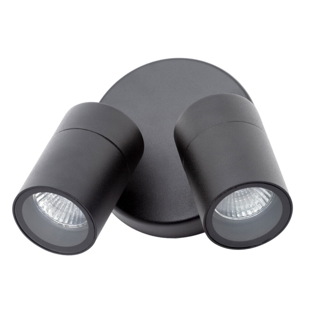 (Black) Litecraft Kenn Wall Adjustable Twin Spotlight