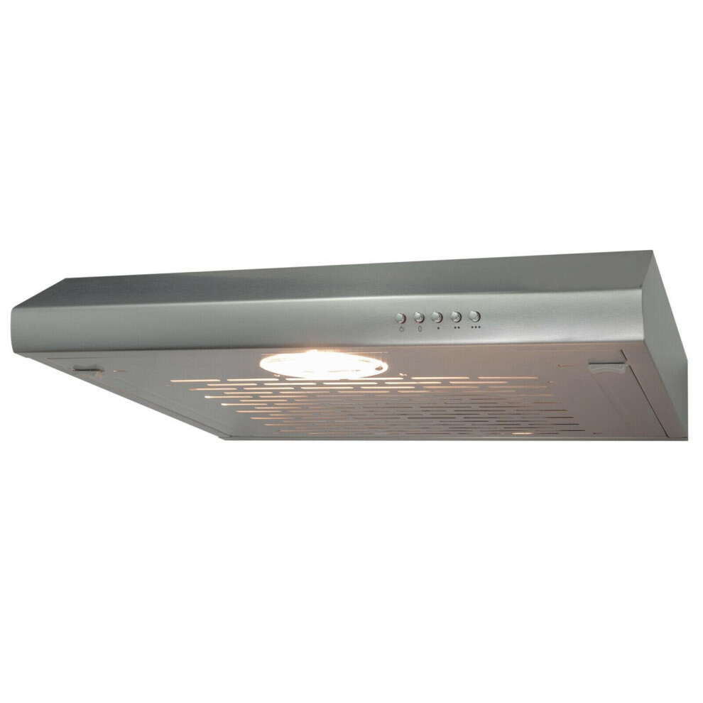 SIA STH60SS 60cm Slimline Visor Cooker Hood Extractor Fan In Stainless Steel