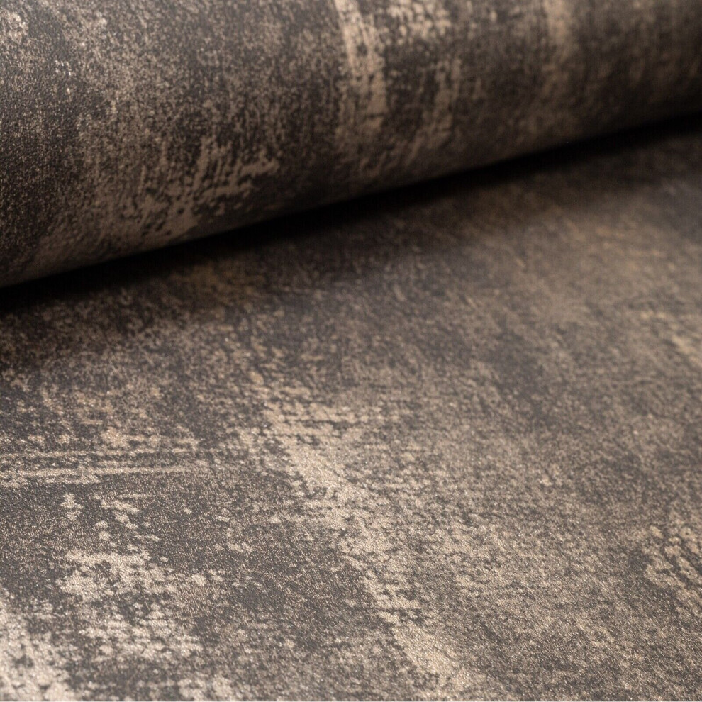 Sophie Laurence Industrial Distressed Concrete Charcoal Metalliccopper Wallpaper 5060729376232