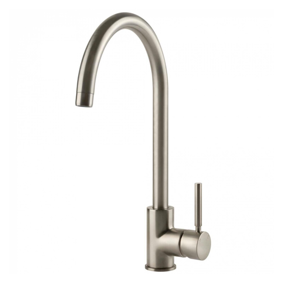 Single Lever Kitchen Mixer Tap, Brushed Finish, Monobloc Swivel - FIORENTINA BR