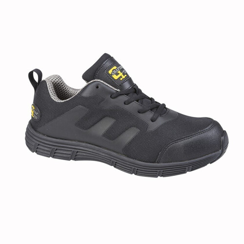 (11 UK, Black/Grey) Grafters Mens Steel Toe Safety Trainers