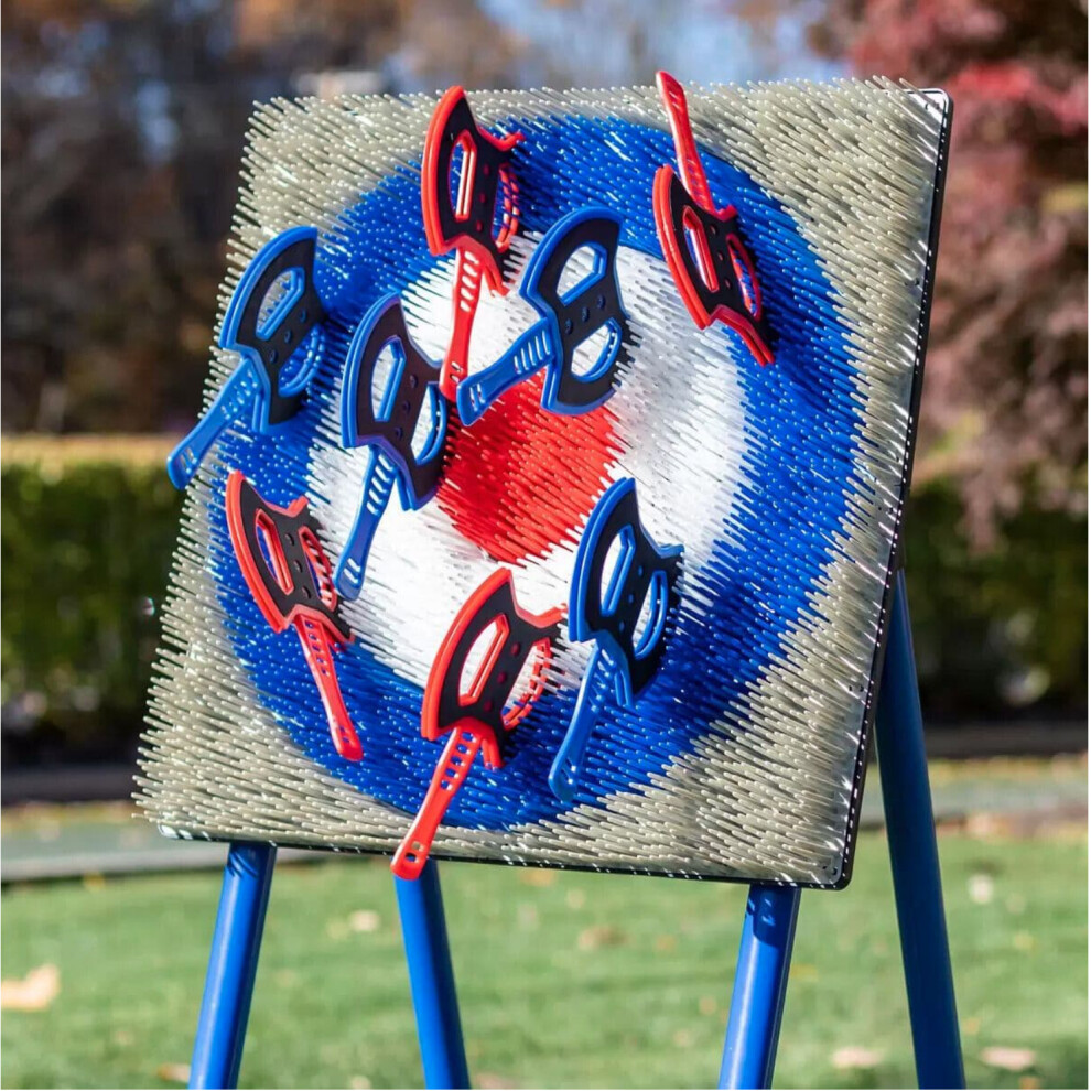 EastPoint Sports Backyard Axe Throw Target Game - 5ft Steel Frame With 8 Foam Axes, Portable Outdoor Fun