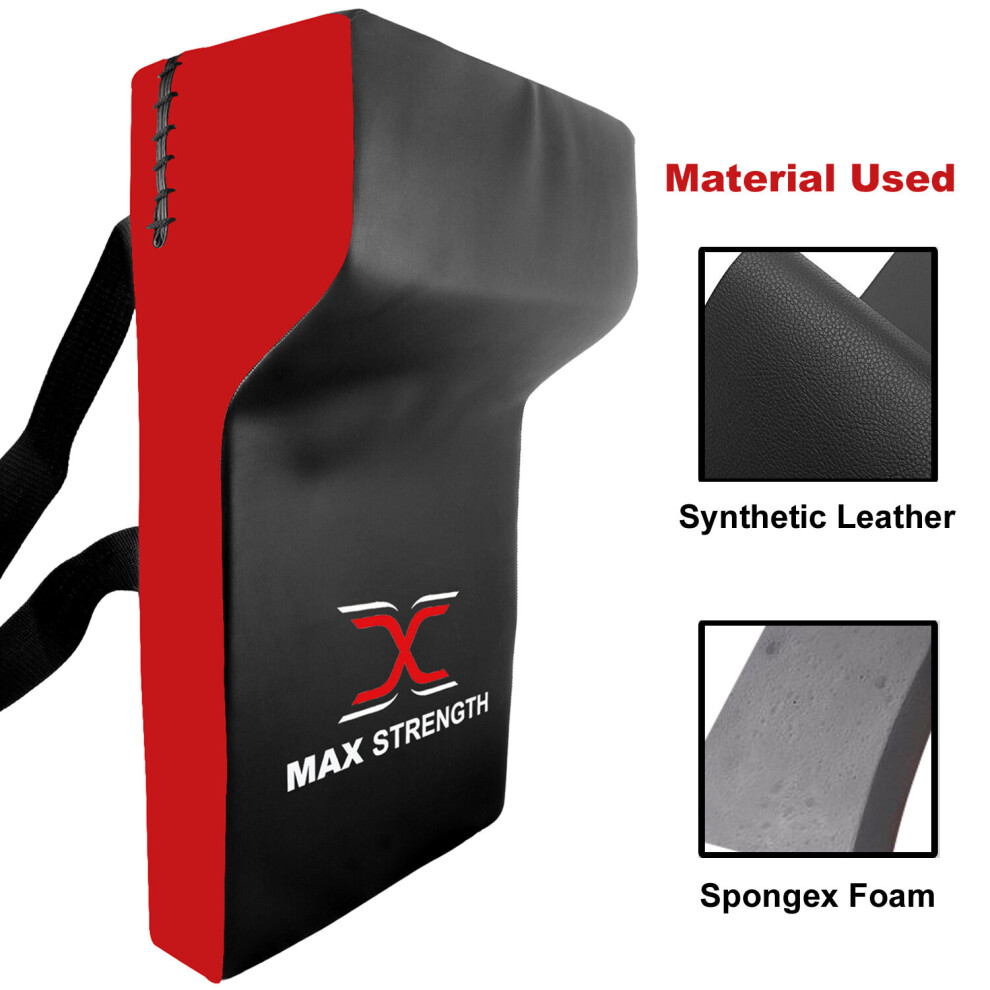 (Black/Red: Single) MaxStrength Rugby Strike Shield Hit Protection Workout Equipment