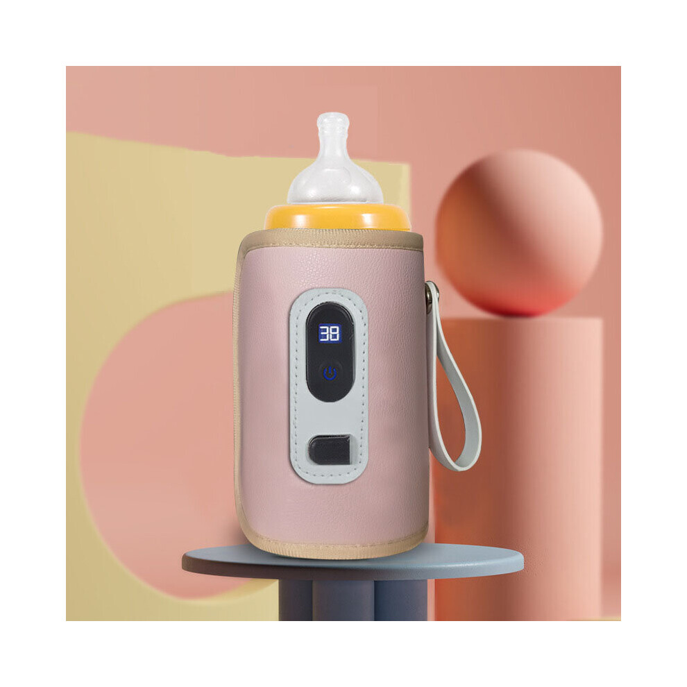 (Pink) Heated and insulated bottle cover LCD portable-image-OPC-PBBPHPB-NEW