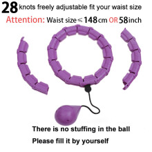 (28 Purple) Smart Adjustable Sport Hoops Abdominal Thin Waist Exercise Detachable Hola Massage Fitness Hoop Gym Home Training Loss Weight