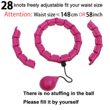 (28 Pink) Smart Adjustable Sport Hoops Abdominal Thin Waist Exercise Detachable Hola Massage Fitness Hoop Gym Home Training Loss Weight