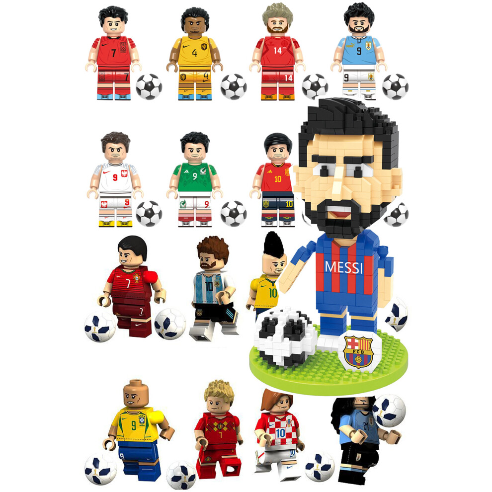 17PCS Soccer Star series World Cup building blocks  Fit Lego