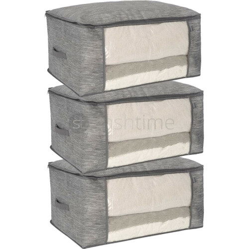 6X Underbed Clothes Storage Bags Zipped Wardrobe Cube Closet Boxes