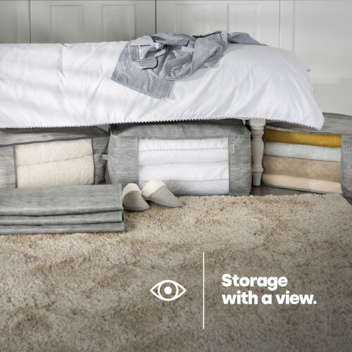 6X Underbed Clothes Storage Bags Zipped Wardrobe Cube Closet Boxes 1
