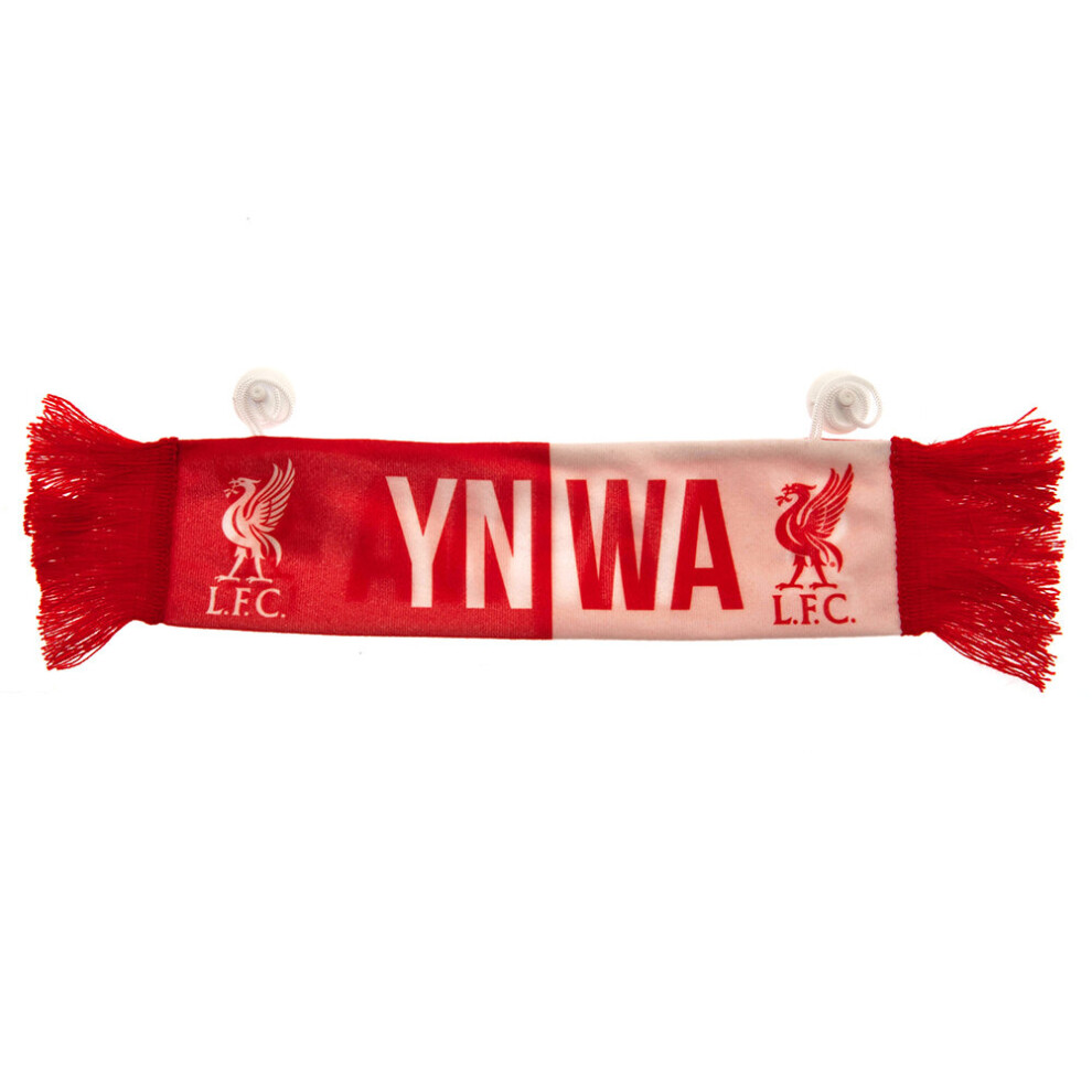 Liverpool Fc Official Liverbird Design Half Red Half White Mini Scarf White,Red