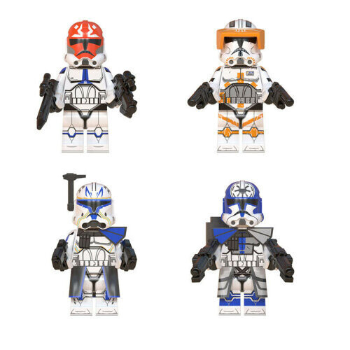 (4PCS) Star Wars Clone Trooper Cody Rex Commander Fit Lego Minifigures