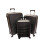 (Black) Set of 3 Suitcase Luggage Hard Shell PP Cabin Case 2