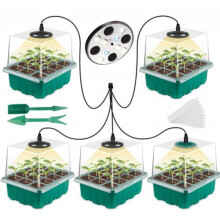 (5PCS) Seed Starter Kit with Grow Light Indoor Gardening Plant Germination Trays Kit