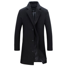 (black, 5XL) Mens Coat Lapel Jacket Men's Winter Warm Long Sleeve Business Trench Coats