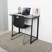 (Black) Folding Office Desk Table Wood Computer Home Study