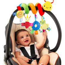 Spiral Pram Toys for Babies - Wrap Around Pushchair Stroller/Car Seat/Crib Sensory Toys for 0 3 6 9 12 Months Early Learning