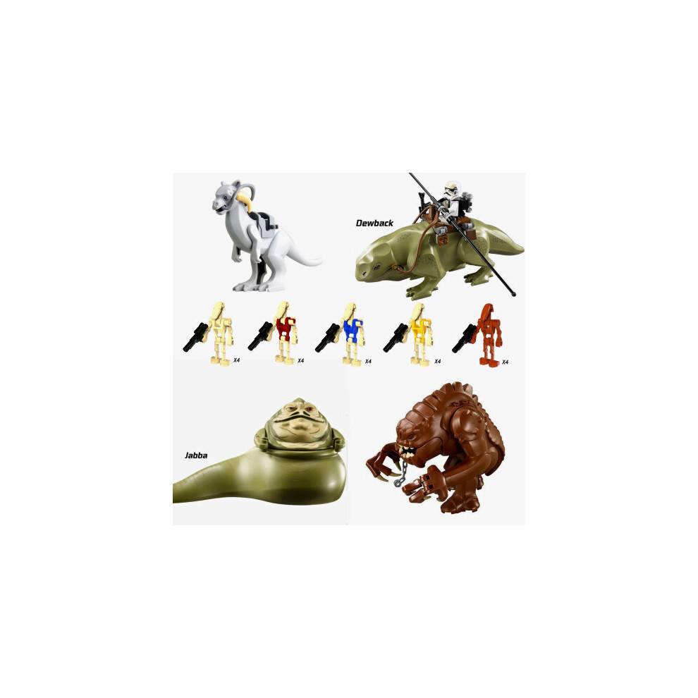 (Style G) Fit Lego Star Wars Dewback Rancor Jabba Minifigures Kids Toys Gifts