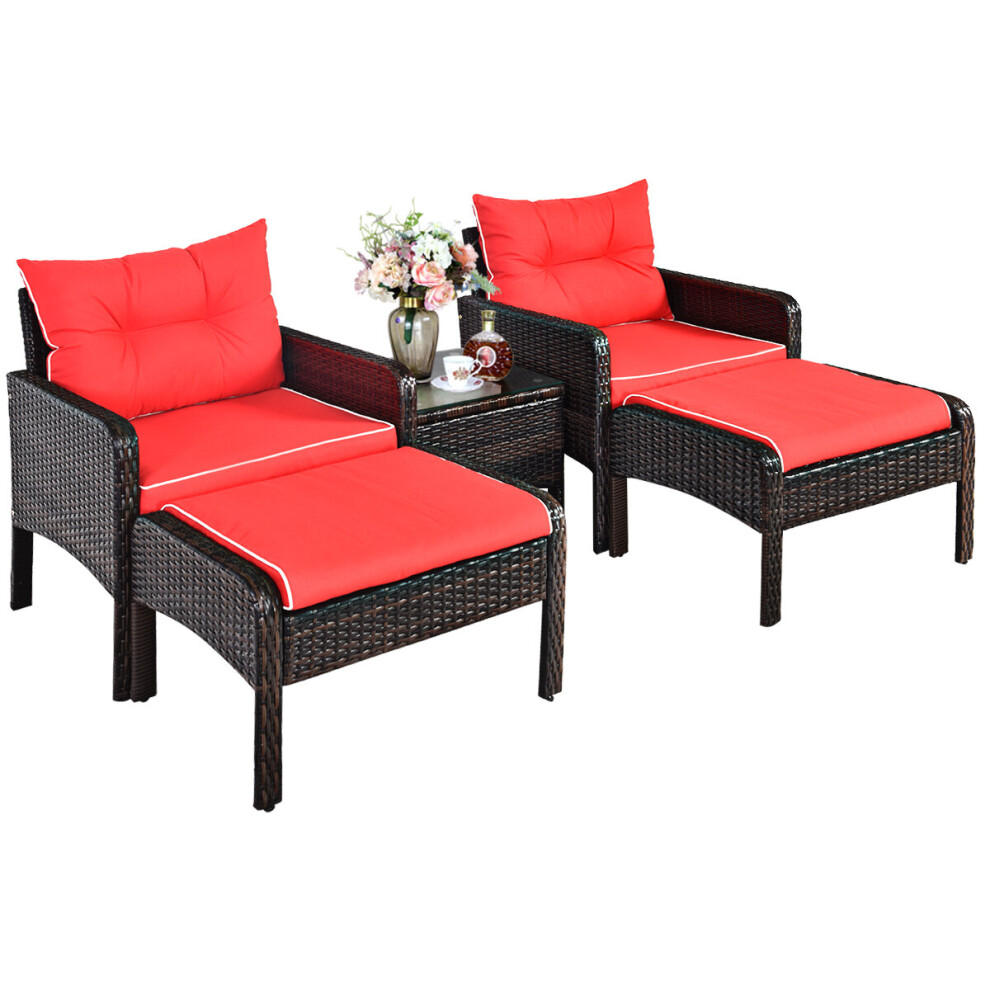 5 Piece patio Rattan furniture Sofa Set  Outdoor Indoor Wicker set