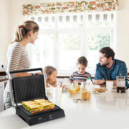 Costway 3-in-1 Electric Panini Press Grill Sandwich Maker Temperature Control 1
