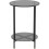 Tempered Glass End Table 22 inch  Side Desk with  Round Storage Shelf 7