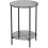 Tempered Glass End Table 22 inch  Side Desk with  Round Storage Shelf 8