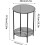 Tempered Glass End Table 22 inch  Side Desk with  Round Storage Shelf 3