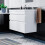 NES Home Minimalist 800mm Wall Hung Gloss White Basin Vanity Sink 2 Drawers | COT 4