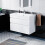 NES Home Minimalist 800mm Wall Hung Gloss White Basin Vanity Sink 2 Drawers | COT 1