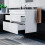 NES Home Minimalist 800mm Wall Hung Gloss White Basin Vanity Sink 2 Drawers | COT 5
