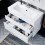 NES Home Minimalist 800mm Wall Hung Gloss White Basin Vanity Sink 2 Drawers | COT 6