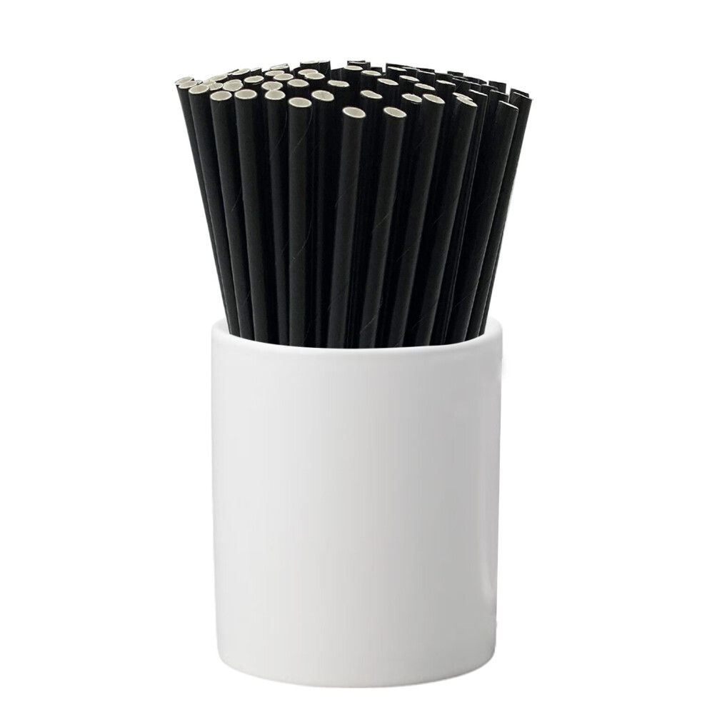(Black, 1) Paper Straws Drinking for Parties Cocktail Straws Disposable Straws for Birthday Wedding Party
