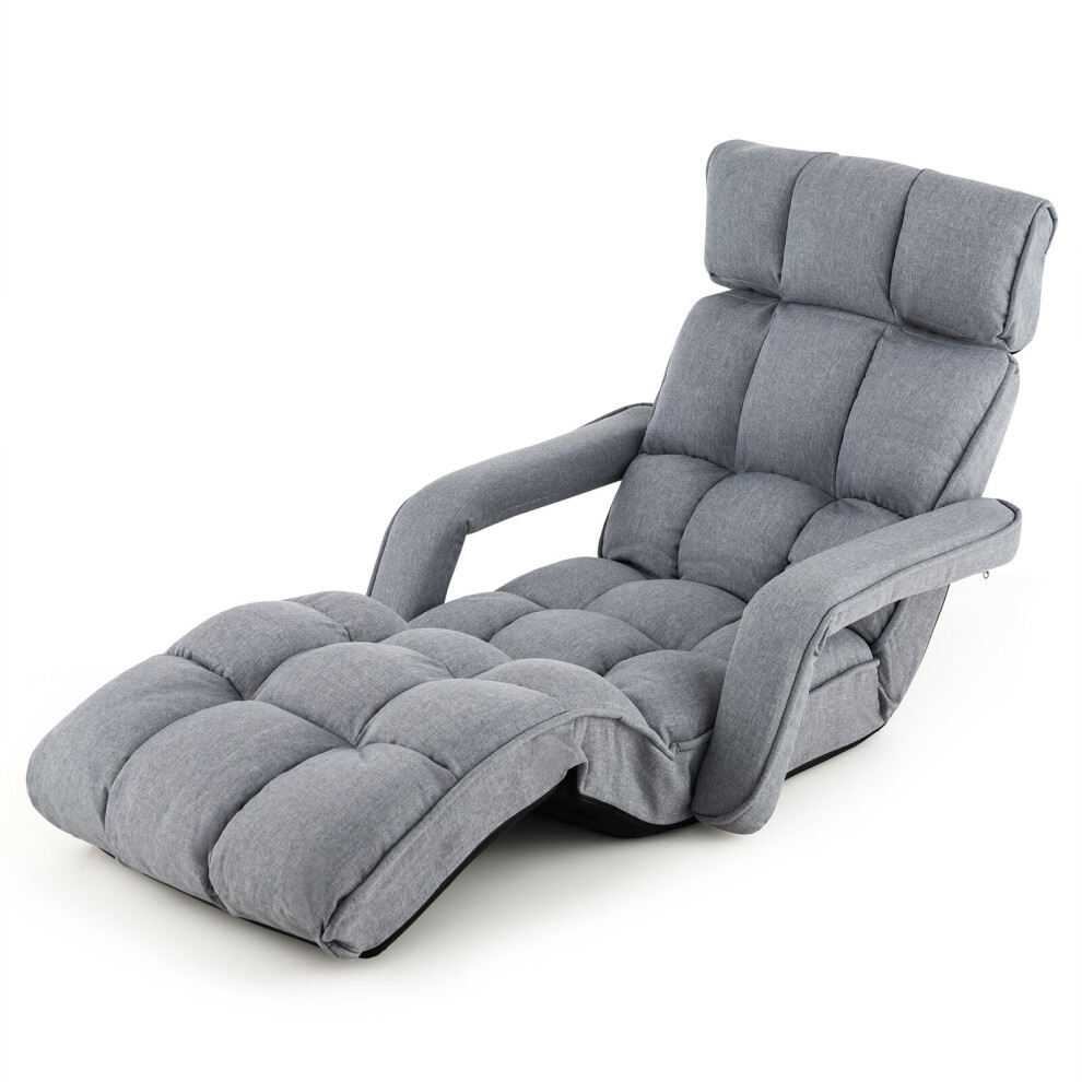 Foldable Lazy Sofa Indoor Chaise Lounger Sofa Folding Floor Chair Bed