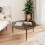 (Grey) Round Coffee Side End Table Tempered Glass Top 5