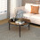 (Brown) Round Coffee Side End Table Tempered Glass Top 8