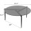 (Grey) Round Coffee Side End Table Tempered Glass Top 2