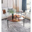 (Brown) Round Coffee Side End Table Tempered Glass Top 1