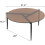 (Brown) Round Coffee Side End Table Tempered Glass Top 2