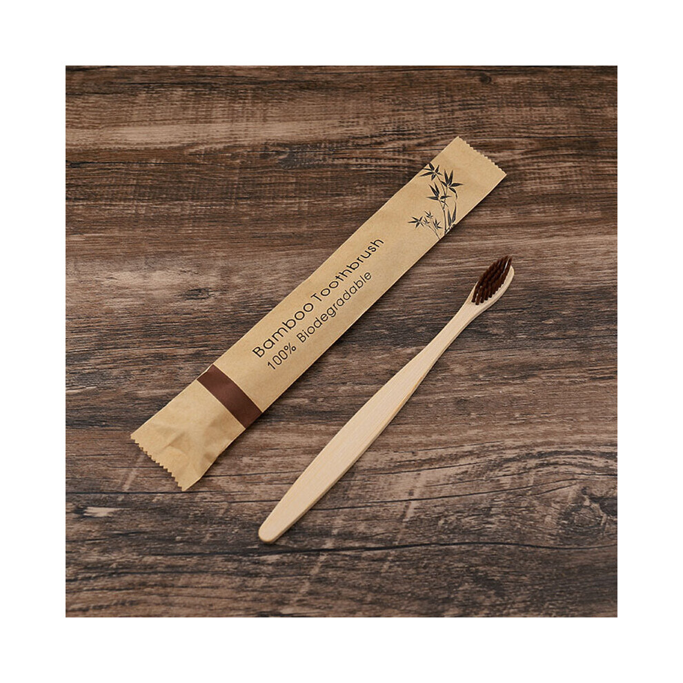 (Brown) Eco Friendly Portable Reusable Toothbrush Bamboo For Home Travel-image-OPC-PBBPWFF-NEW