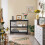 Costway Industrial Console Rustic Sofa End Table Bookshelf Narrow Accent Table 2