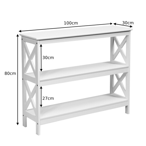 Costway Industrial Console Rustic Sofa End Table Bookshelf Narrow Accent Table 2