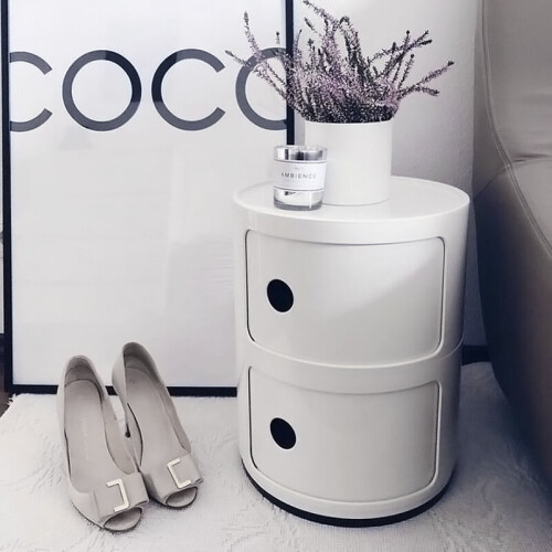 Living And Home (White) Cylindrical Multi-Tiered Plastic Storage Drawer Unit 2