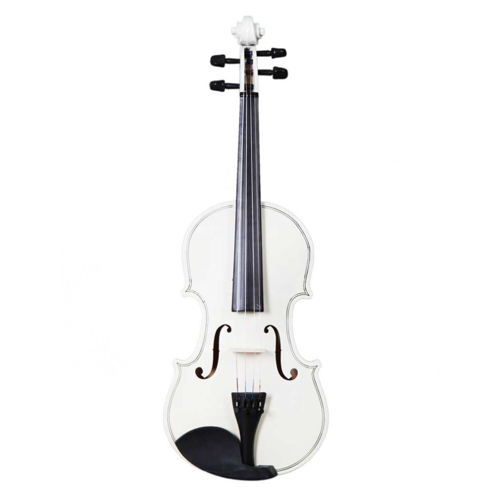 4/4 Full Size Beginner Adult White Acoustic Violin W/ Case Bow Rosin