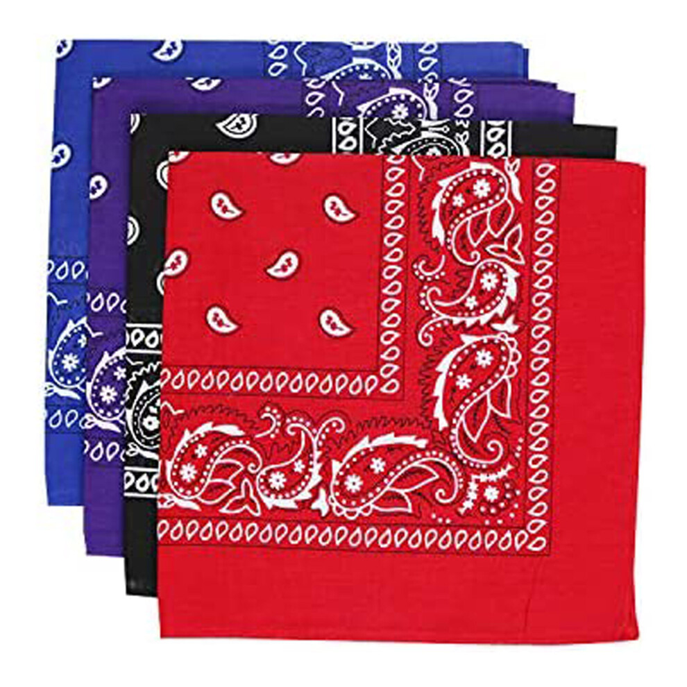 KAV 55x55cm Set of 3 Bandanas face mask Assorted Paisley Bandana - Head Wrap Scarf Wristband for Outdoor Sports, Hiking, Cycling