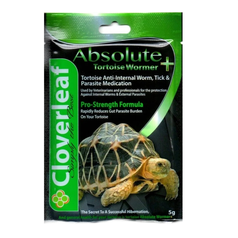 Cloverleaf Absolute Tortoise Wormer + 5g Parasite Pro Strength Treatment