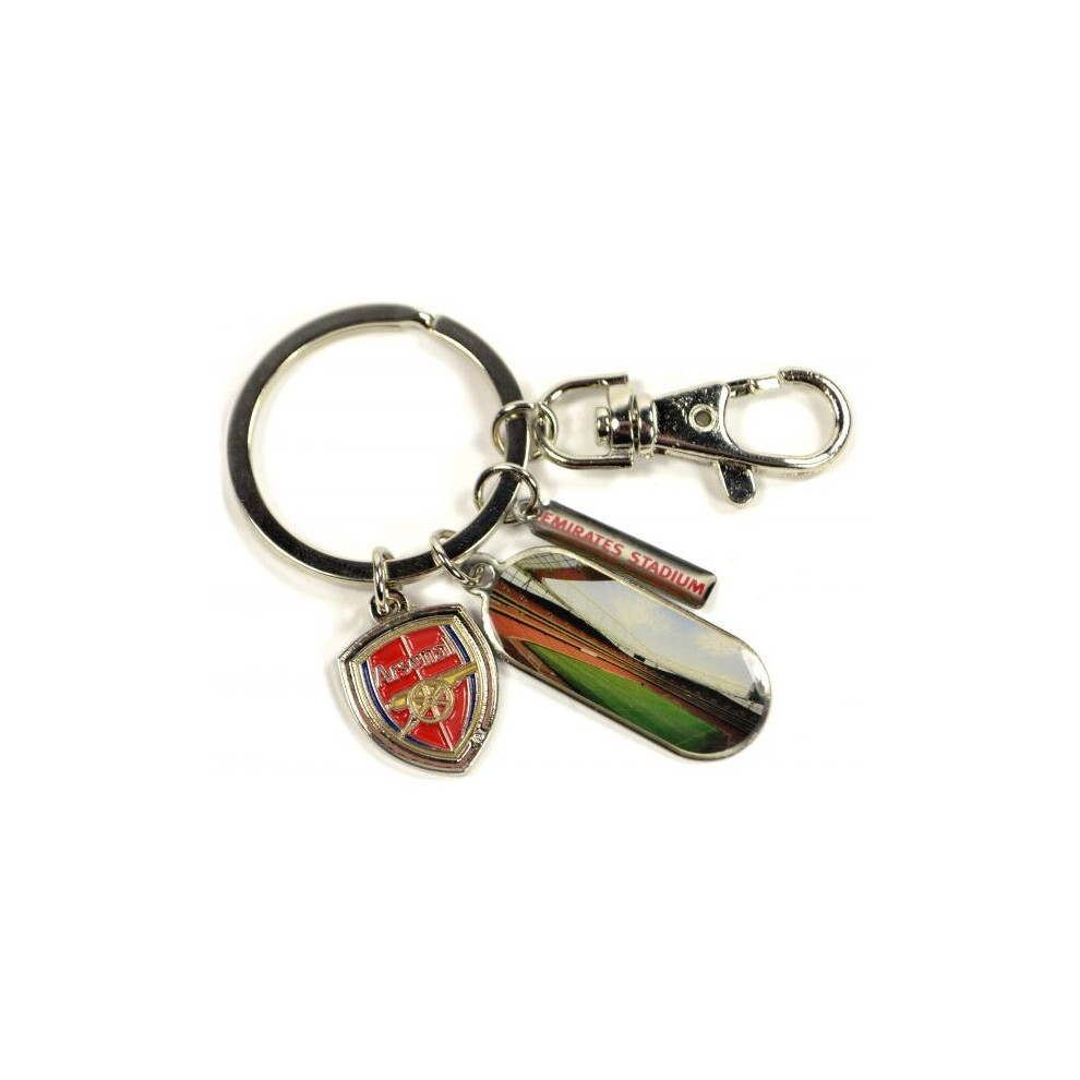 Official Arsenal FC 3 piece stadium crest design charm keyring